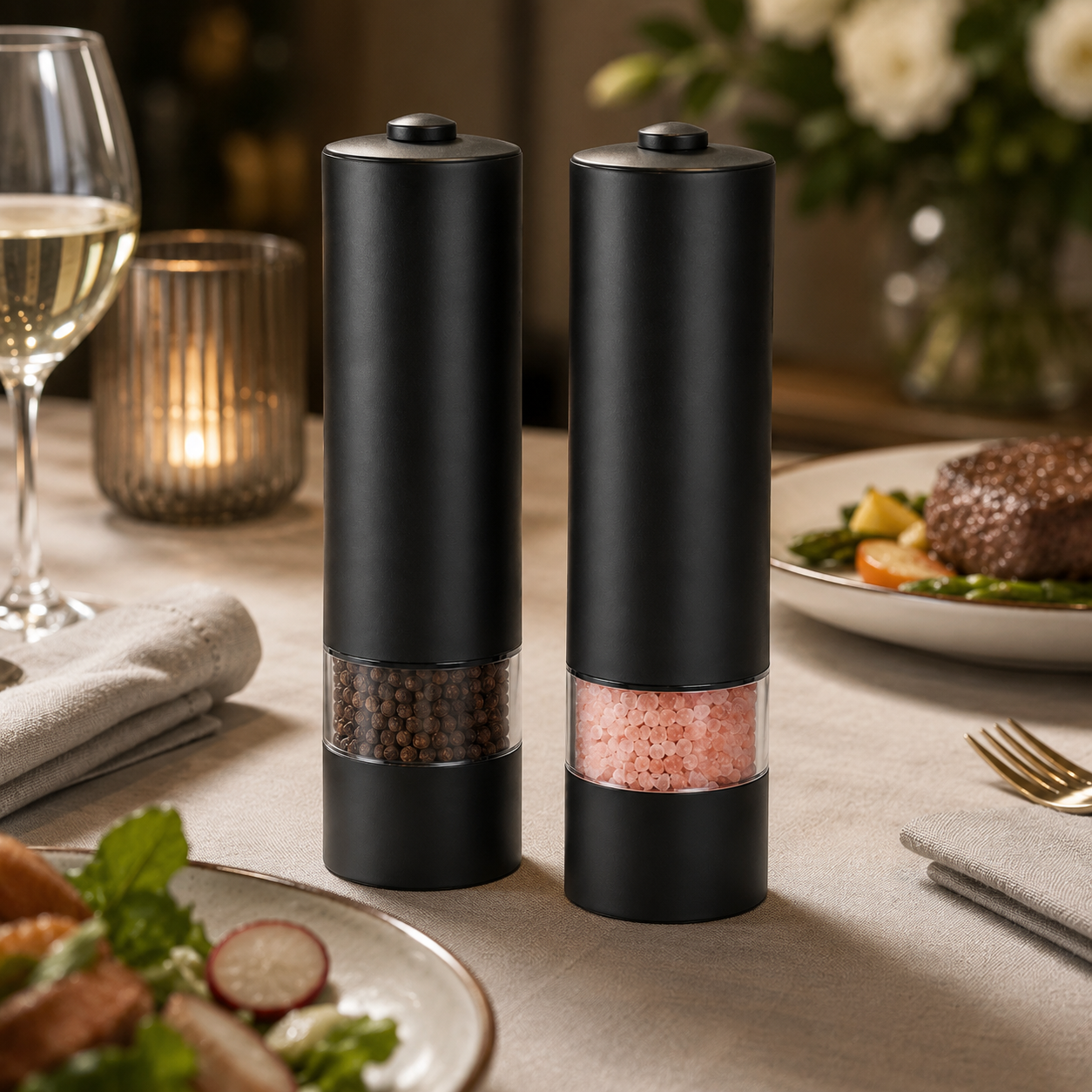 Automatic Electric Salt & Pepper Grinder Set