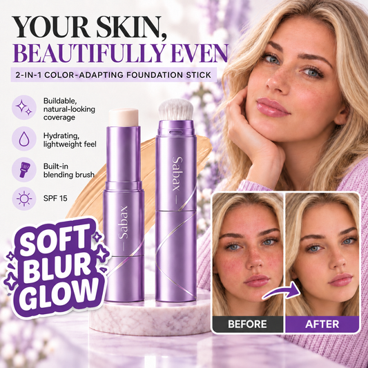 Color-Adapting Foundation Stick with Built-In Brush 🔥 Color Changing Foundation Stick 🧸🧸