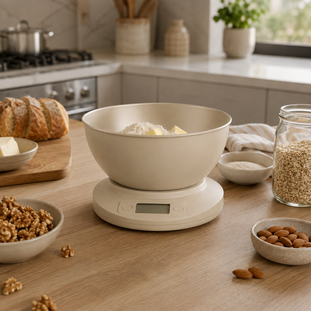 Digital Kitchen Scale With Mixing Bowl