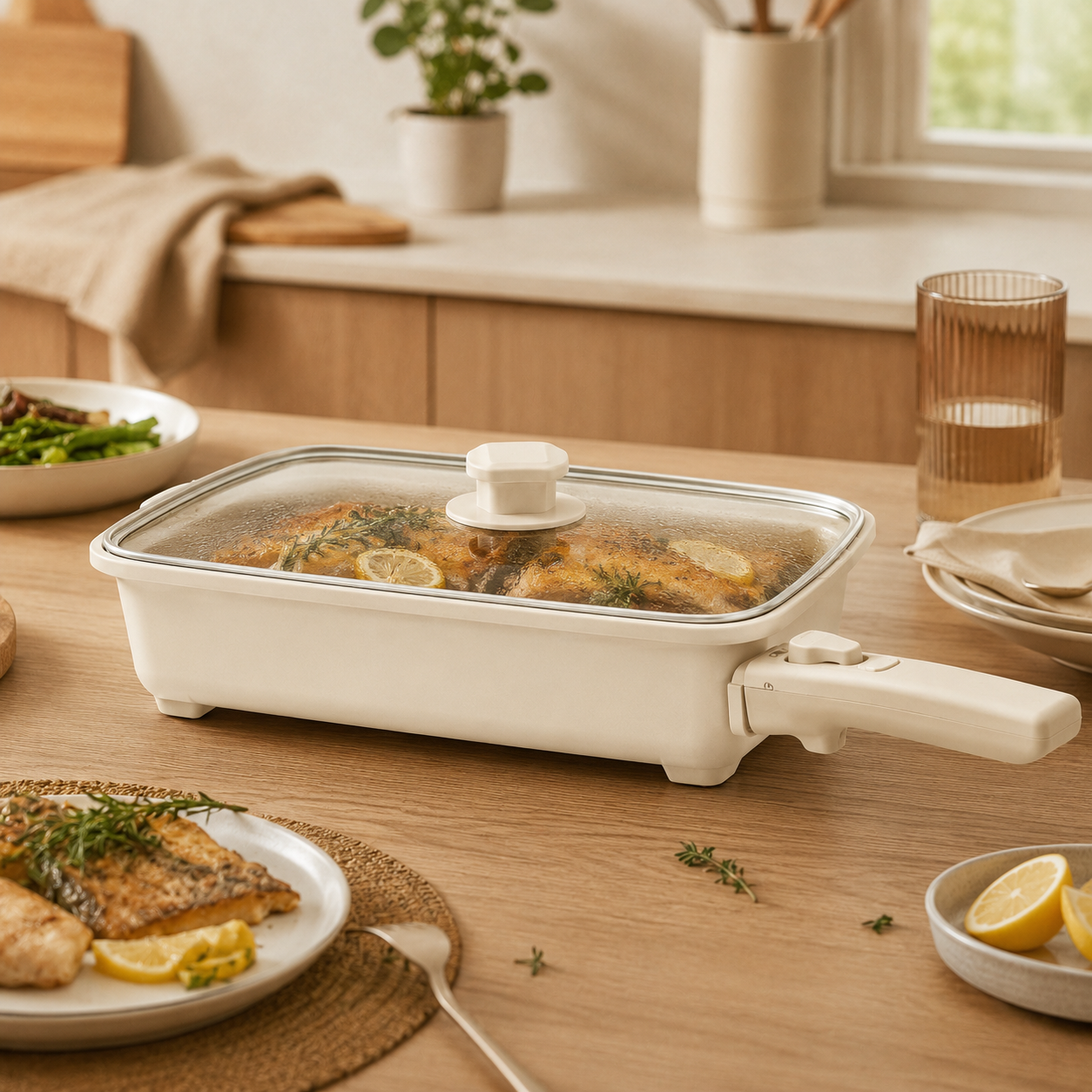 Detachable-Handle Ceramic Cooking Pan