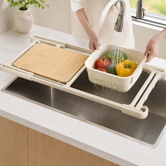 Expandable Over-Sink Prep & Colander Board