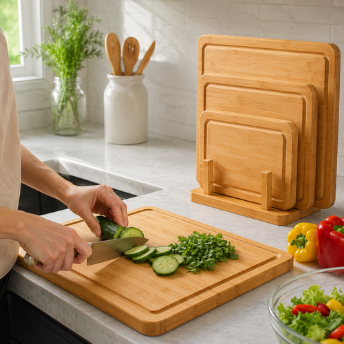 Extra-Large Bamboo Cutting Board Set