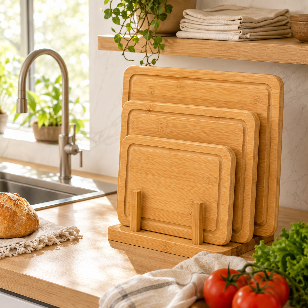 Extra-Large Bamboo Cutting Board Set