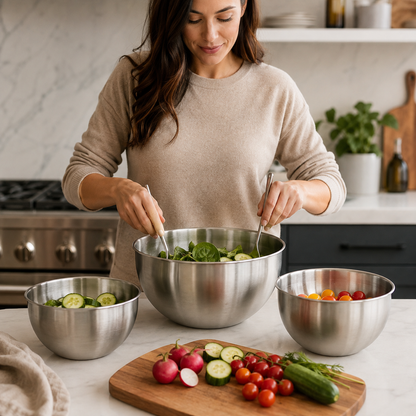Stainless Steel Mixing Bowl & Prep Set