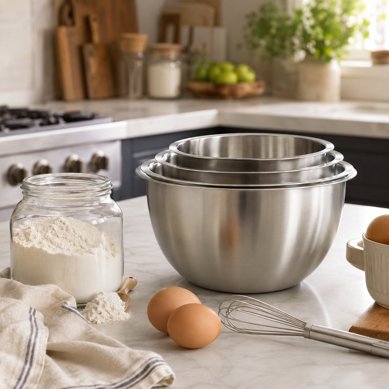 Stainless Steel Mixing Bowl & Prep Set