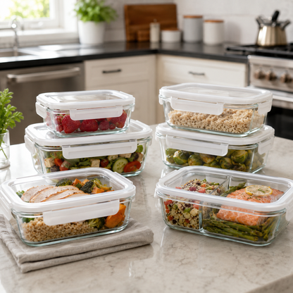 Glass Meal Prep Container Set