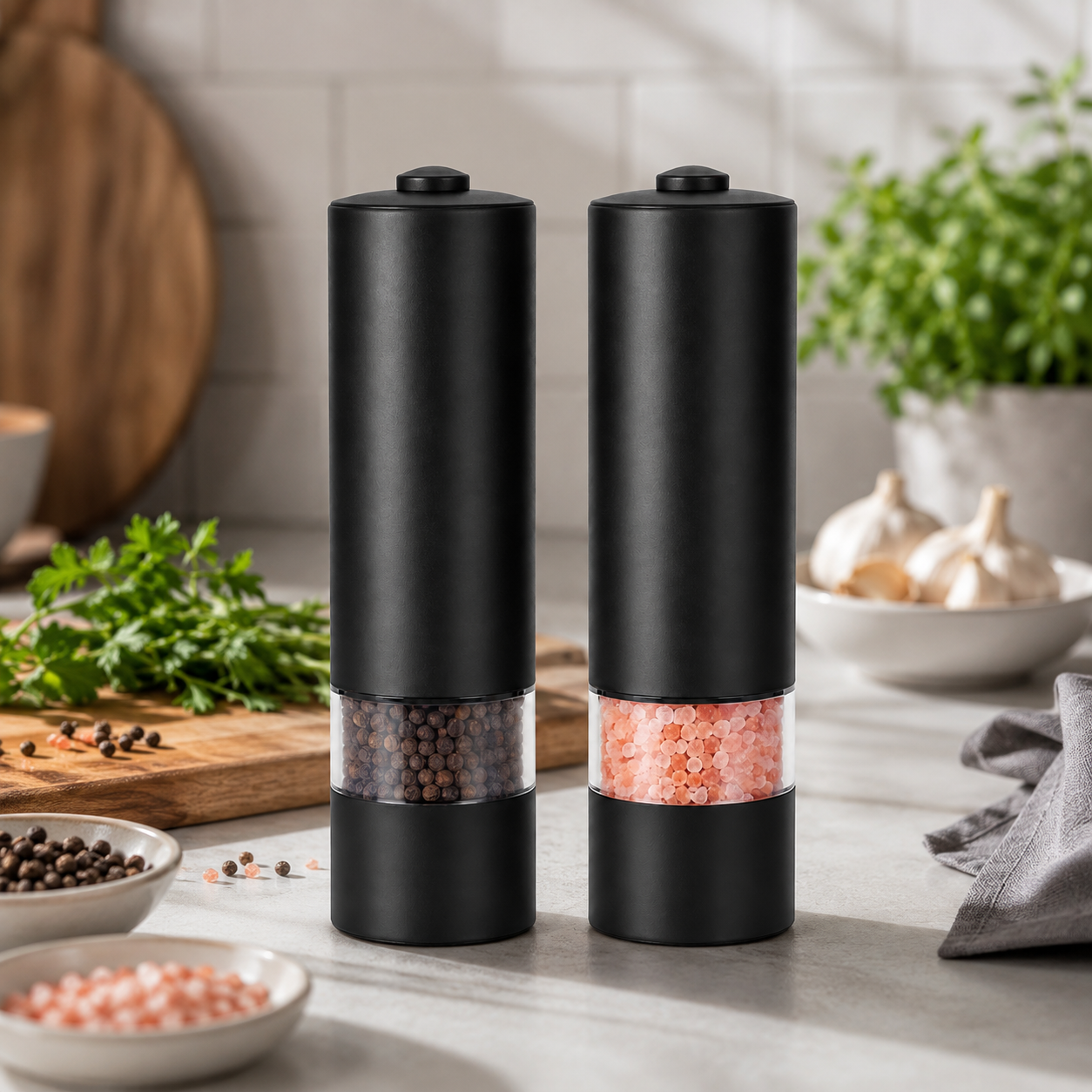 Automatic Electric Salt & Pepper Grinder Set