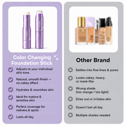 Color-Adapting Foundation Stick with Built-In Brush 🔥 Color Changing Foundation Stick 🧸🧸