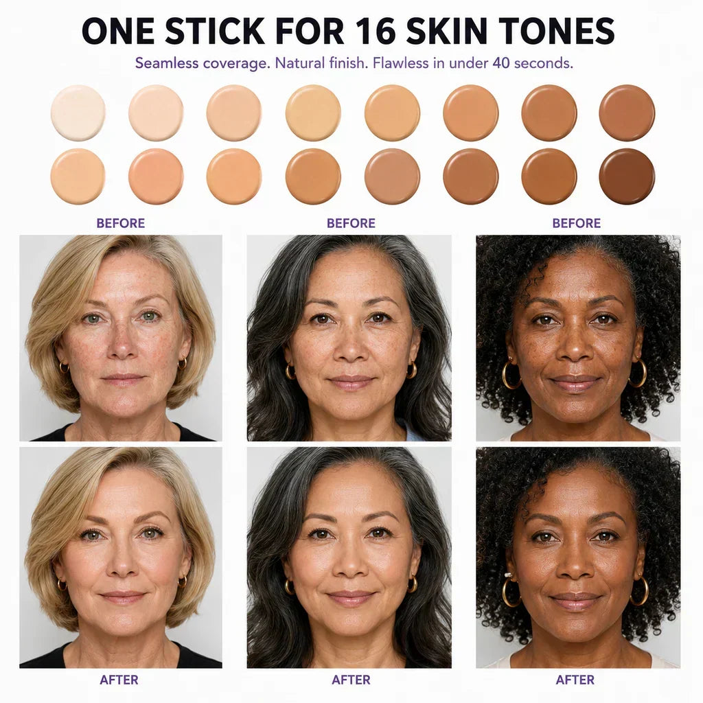Color-Adapting Foundation Stick with Built-In Brush 🔥 Color Changing Foundation Stick 🧸🧸